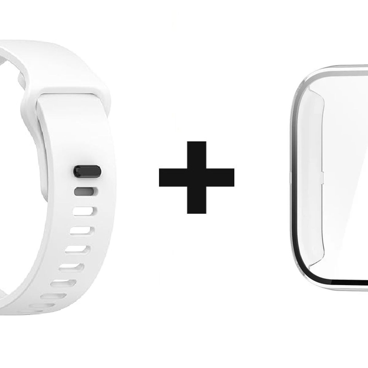 GENERICO - CORREA DE SILICON BLANCO + BUMPER TRANSPARENTE PARA XIAOMI REDMI WATCH 5 ACTIVE