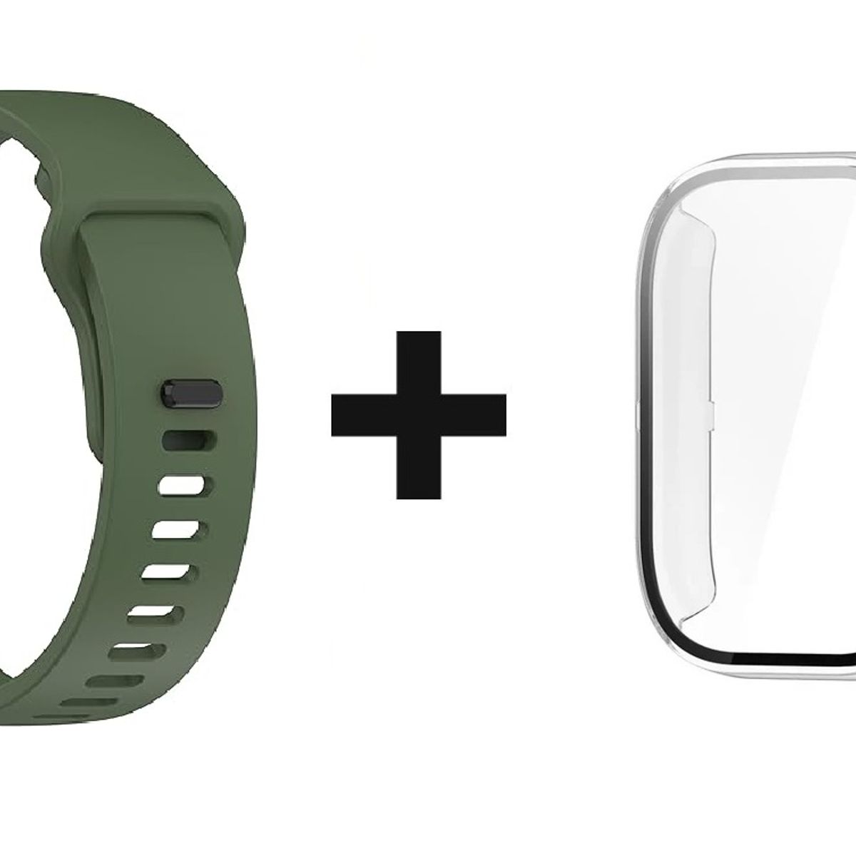 GENERICO - CORREA DE SILICON VERDE +BUMPER TRANSPARENTE PARA XIAOMI REDMI WATCH 5 ACTIVE