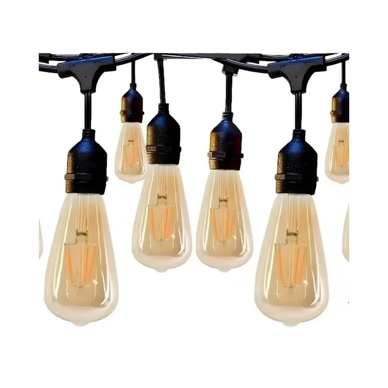 ANYHOGAR - Guirnalda Terraza Patio Ampolletas Incluidas Soquetes 10 Mtr