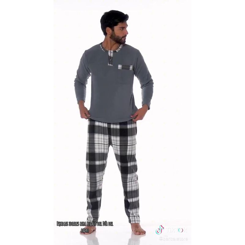 GENERICO - Pijama Micro Polar Gris Hombre