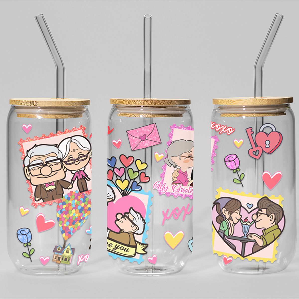 GENERICO - VASO TAPA BAMBU CON DISEÑO - MODELO1