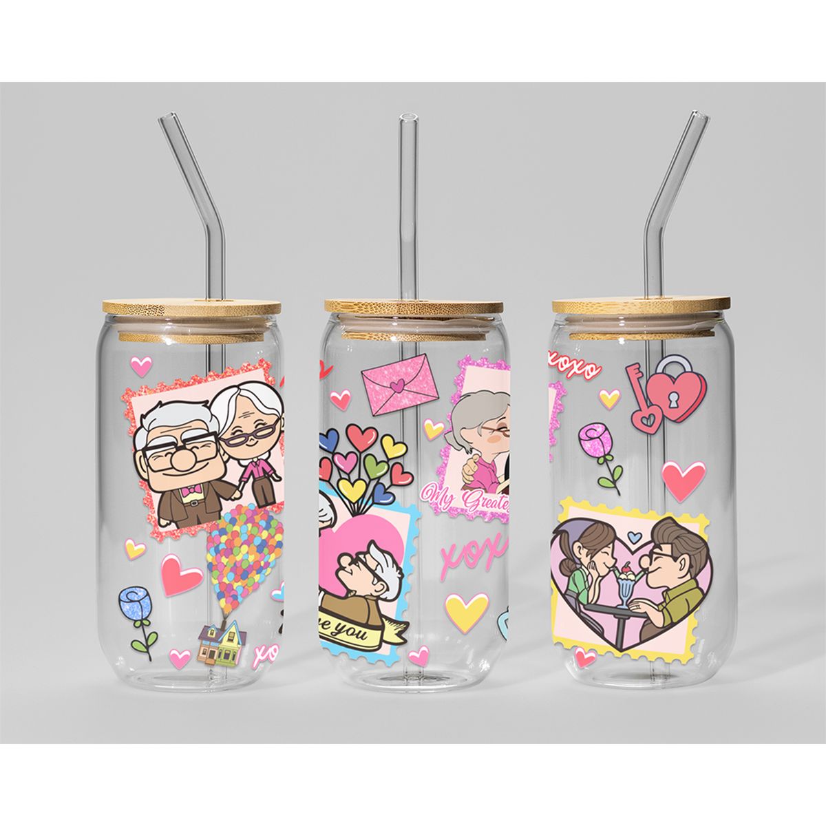 GENERICO - VASO TAPA BAMBU CON DISEÑO - MODELO1