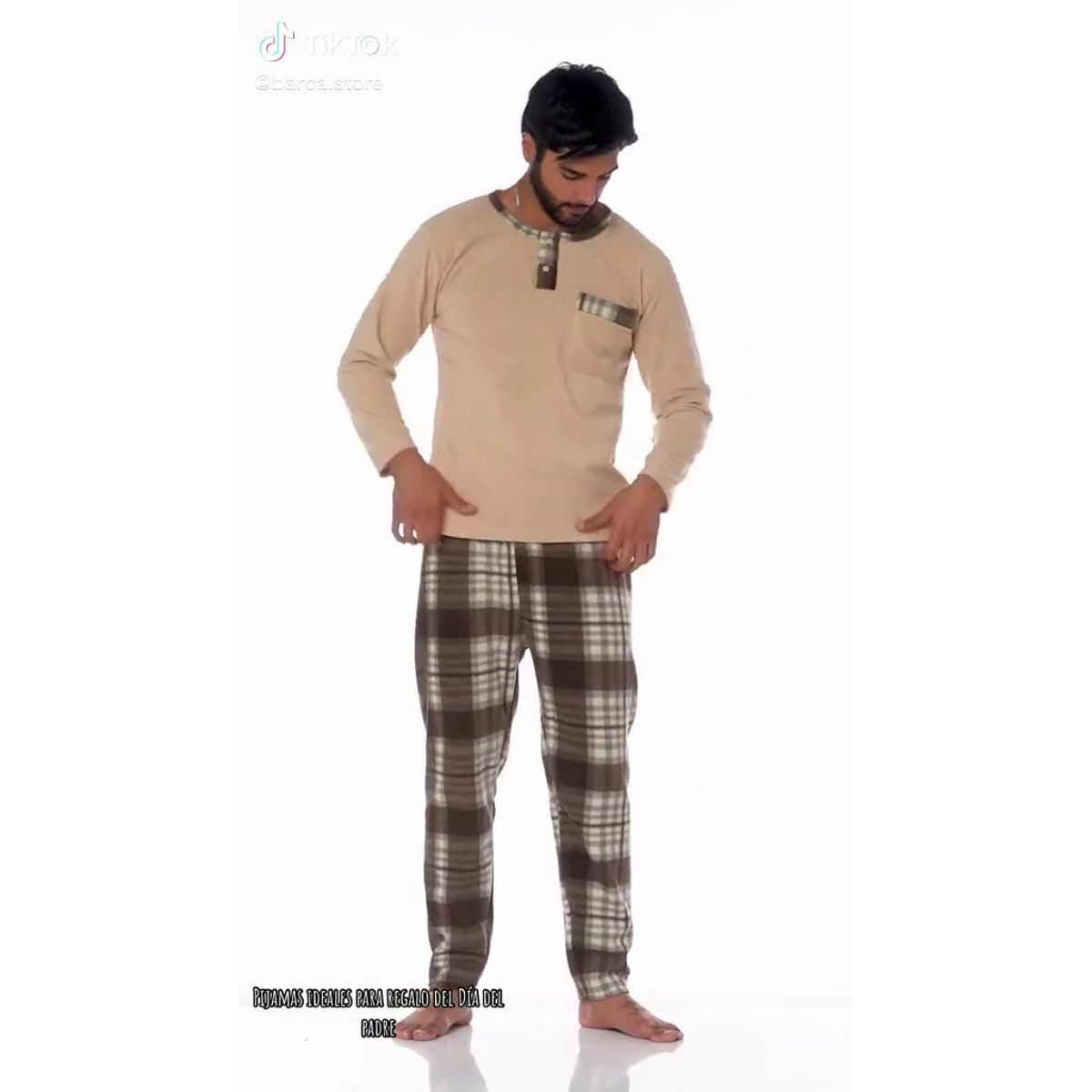 GENERICO - Pijama Micro Beige Hombre