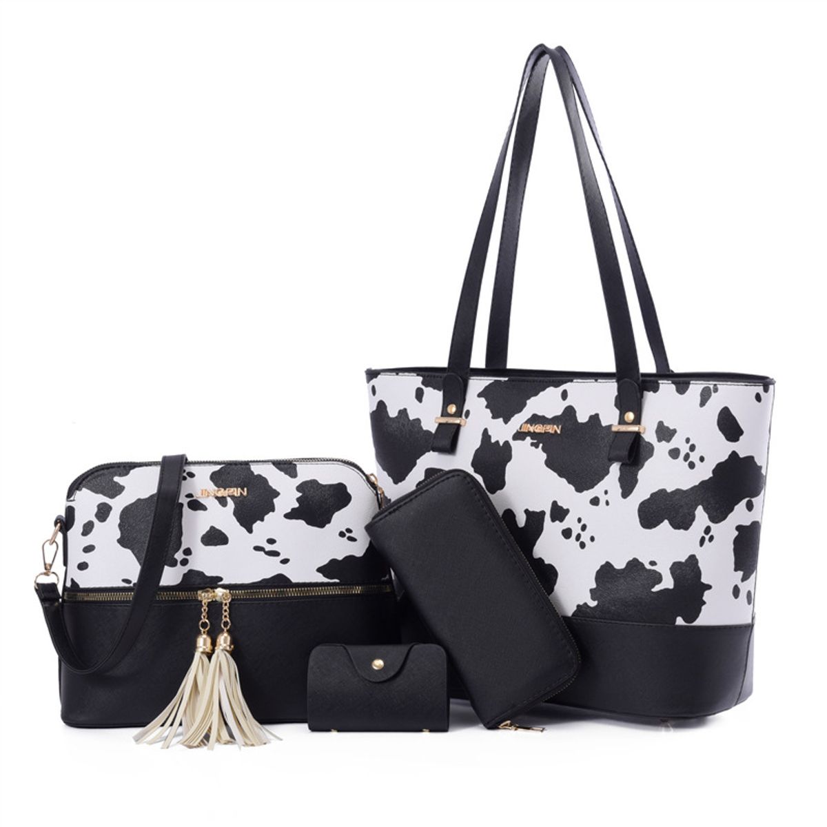 BLWOENS - Cartera de mujer -4 piezas - Negro