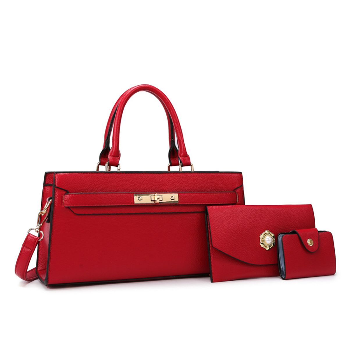 BLWOENS - Cartera de mujer -3 piezas - Rojo