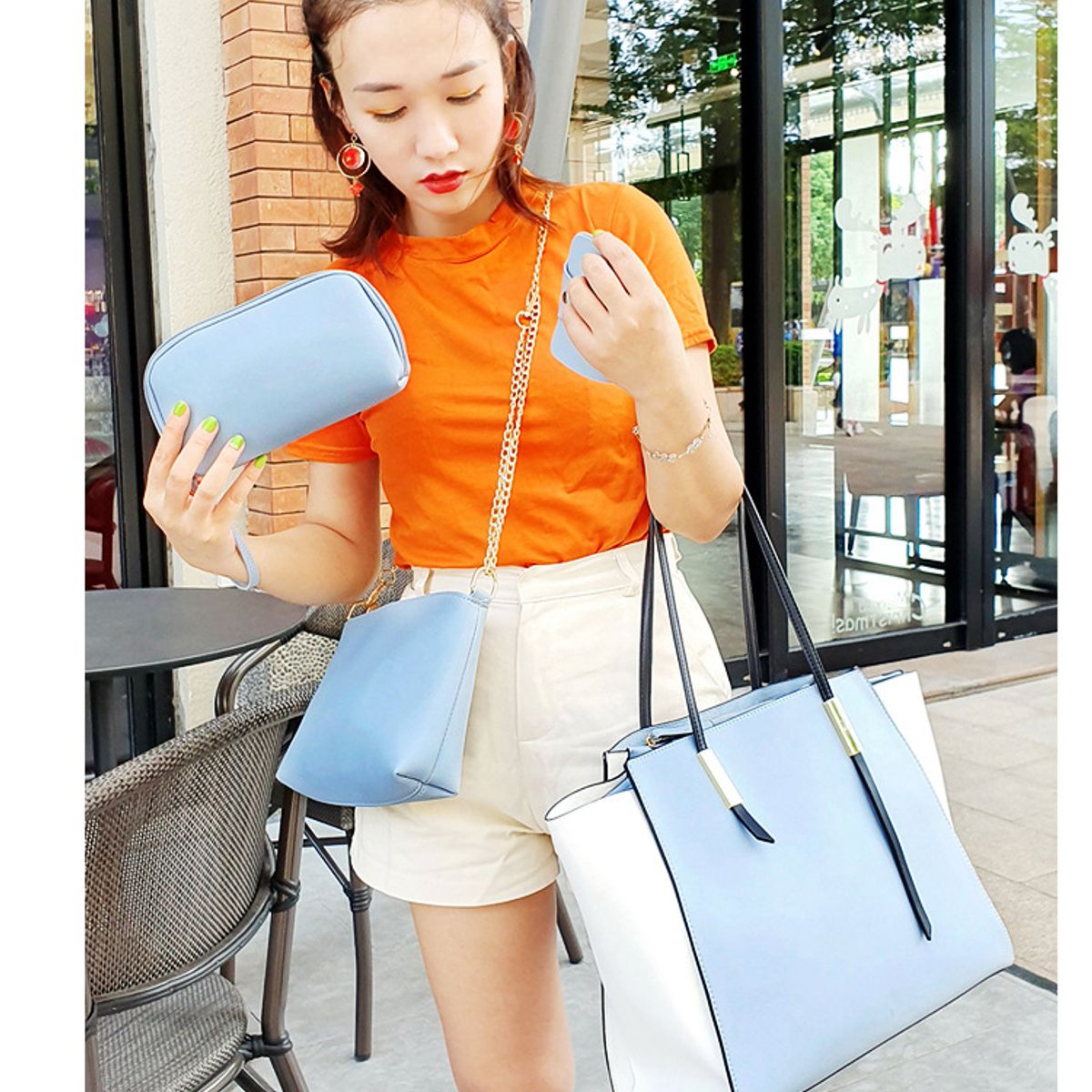 BLWOENS - Cartera de mujer -4 piezas - Blanco