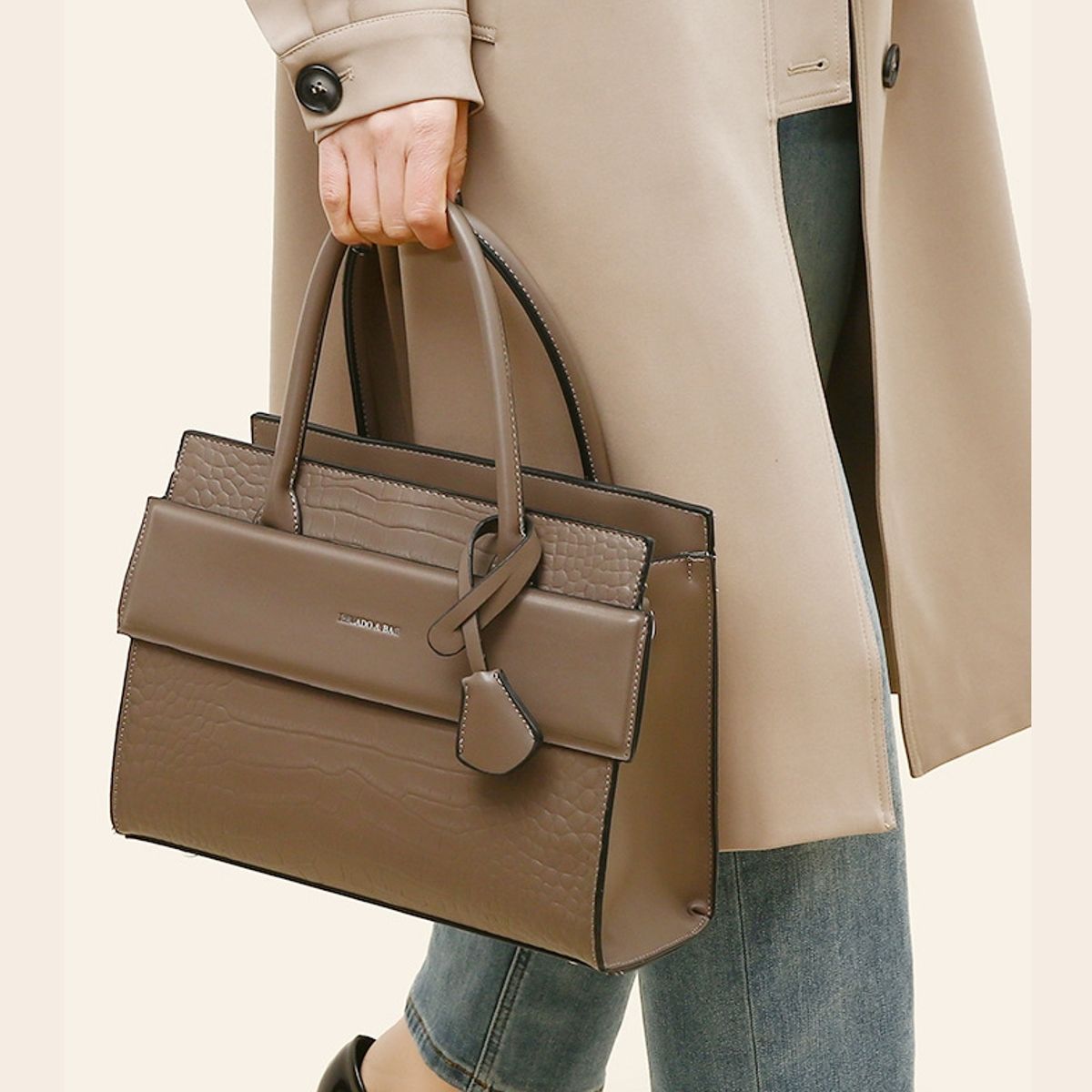 BLWOENS - Cartera de mujer -2 piezas - Gris