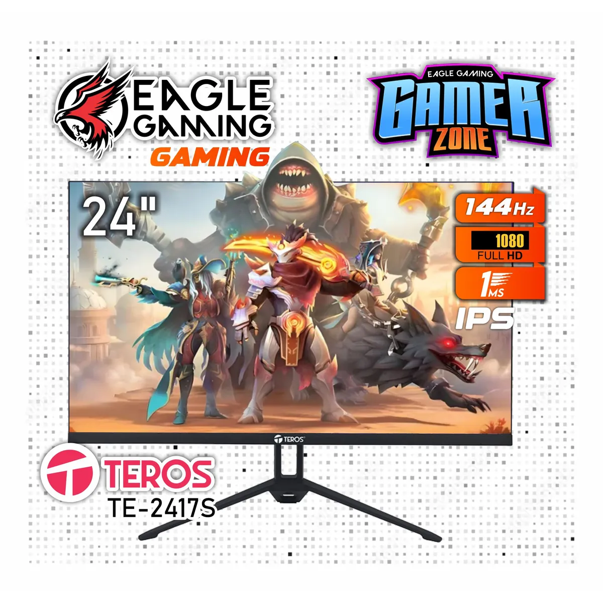 TEROS - Monitor TEROS TE-2417S 238 FHD IPS 144Hz HDMI DP VESA FreeSync