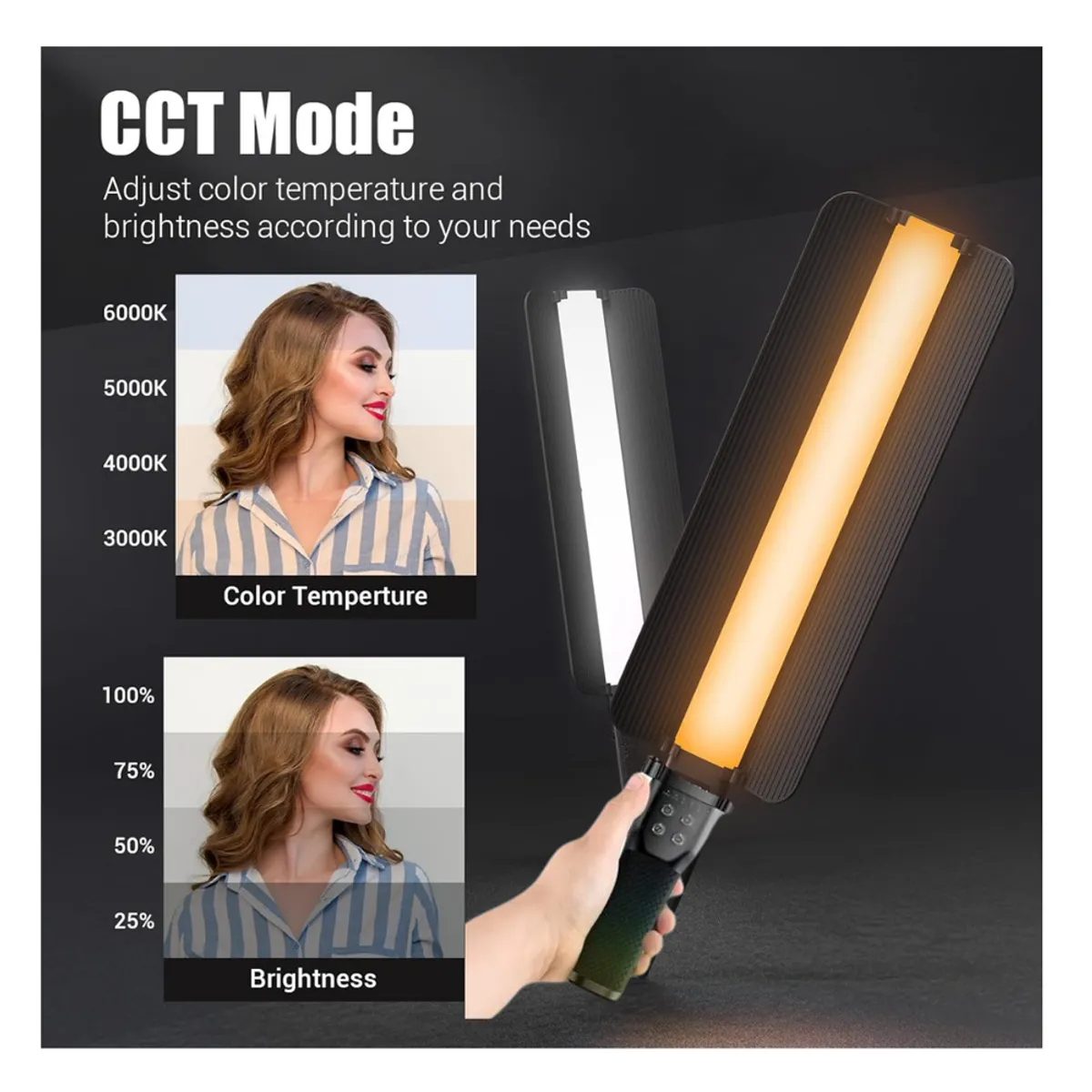 GENERICO - Barra de Luz LED RGB Ideal para Iluminación de Fotografía y Vídeos