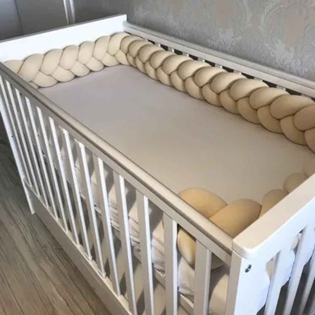 GENERICO - Trenza protector de cuna de algodon 4 metros