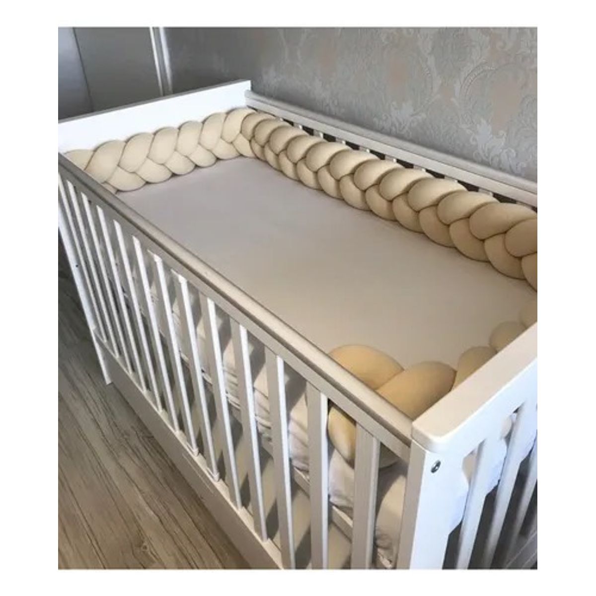 GENERICO - Trenza protector de cuna de algodon 4 metros