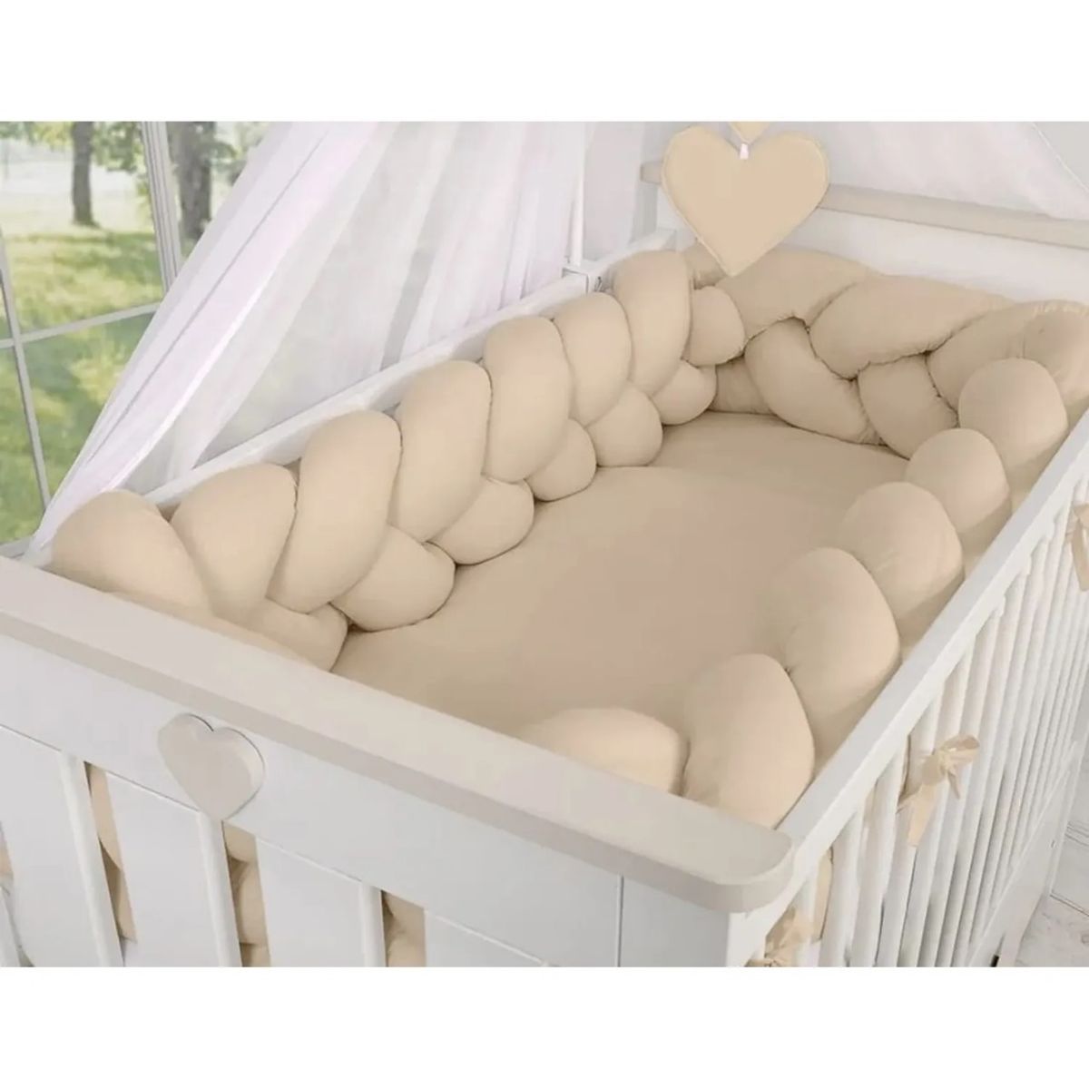 GENERICO - Protector de cuna trenzado 2 metros algodon