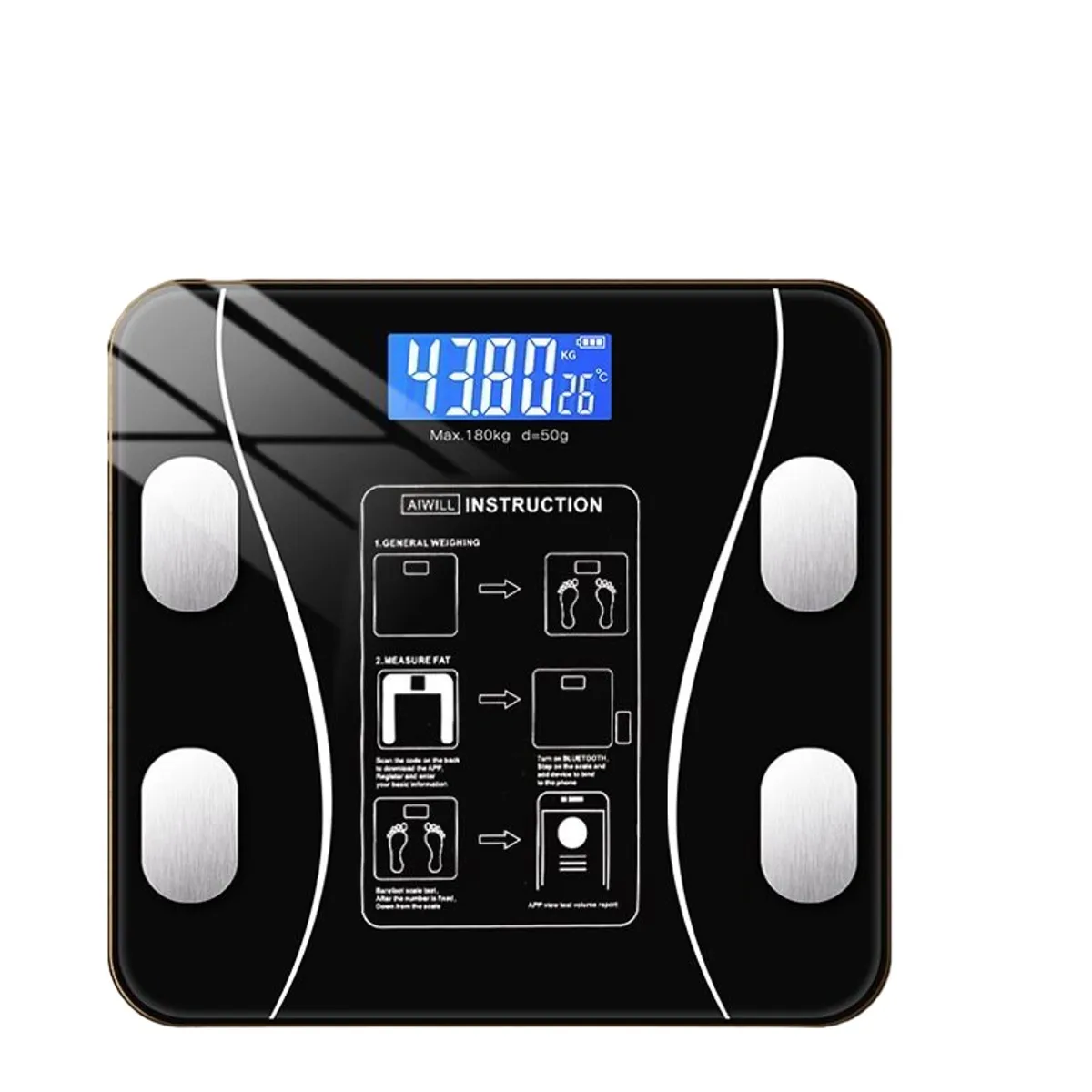 GENERICO - BALANZA DIGITAL BLUETOOTH 180KG CONTROL DE PESO INTELIGENTE