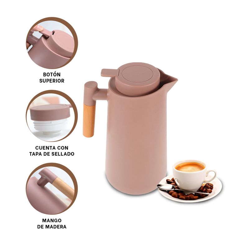 GENERICO - Pack2 Jarra con Agarradera en Marron Y+Banderitas Adhesivas