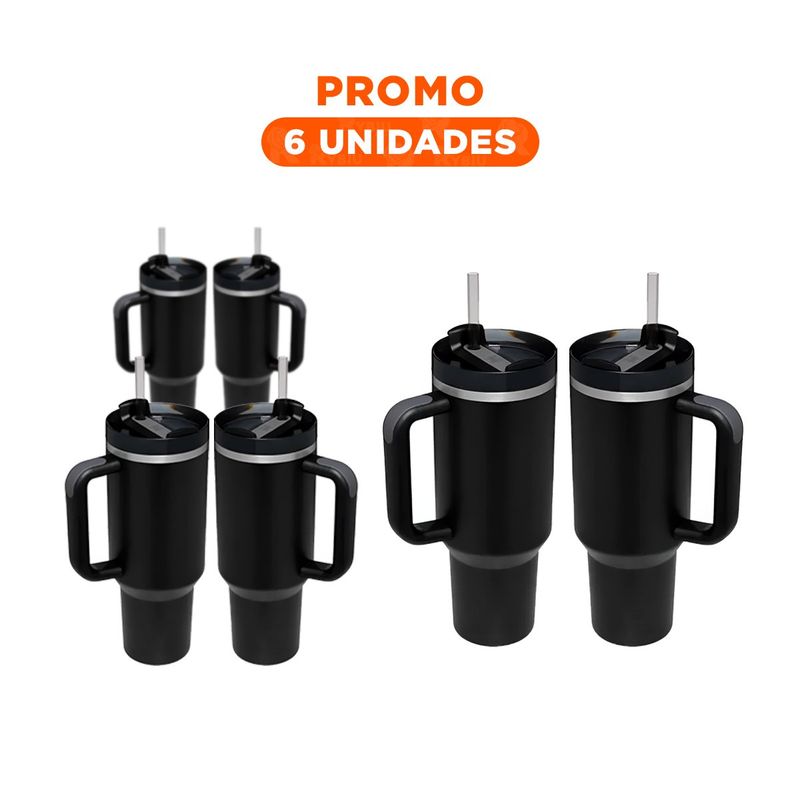 RYBIU IMPORT - Pack6 Termo Practico para Oficinas de Color Negro
