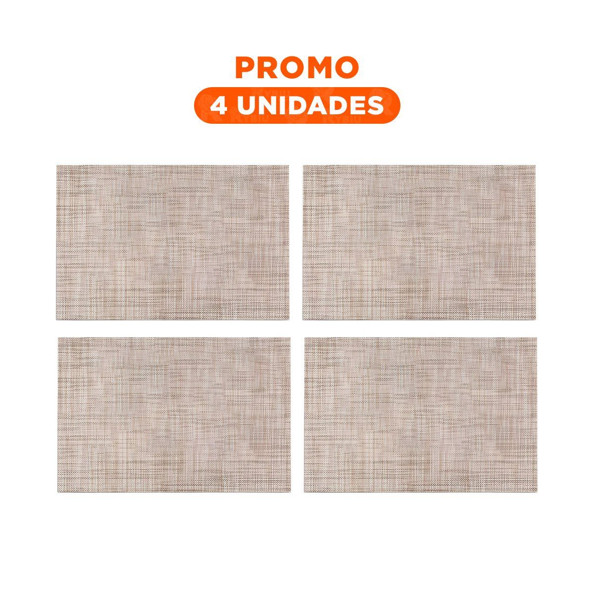 RYBIU IMPORT - Pack4 Tapetes para Mesa Pequena de 6 pzs de Color Mostaza