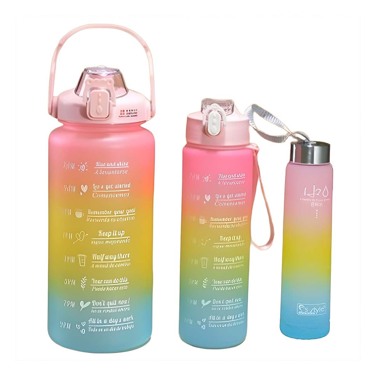 GENERICO - Tomatodo Trio de Alta Capacidad 2L 1L y 300ml Rosado