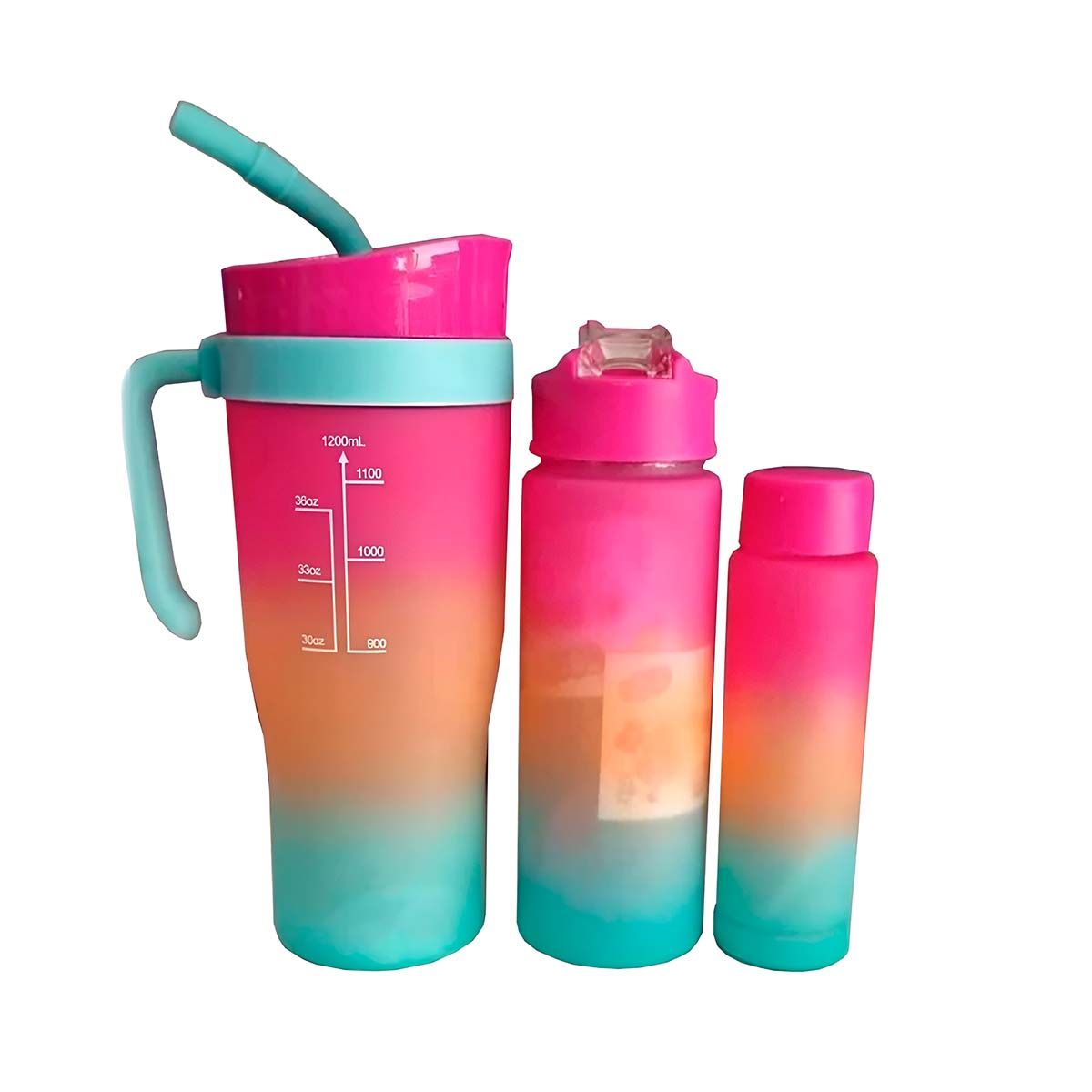 GENERICO - Tomatodo de Diferentes Tamaños Fucsia Y+Regalo Stickers