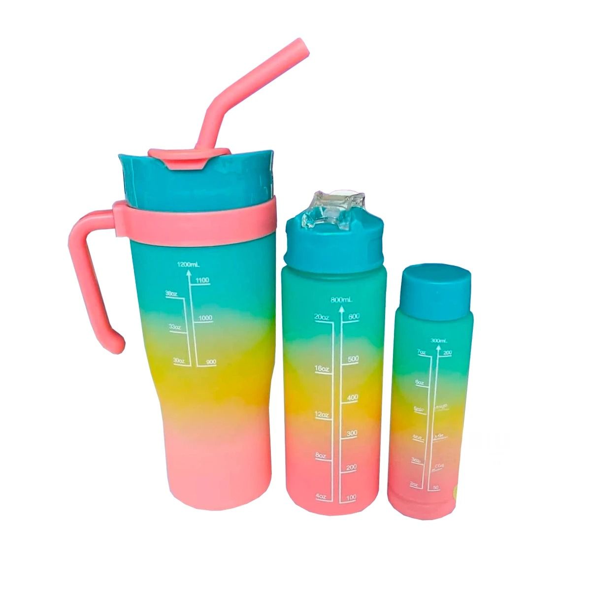 GENERICO - Tomatodo Trio 1200 ml 800 ml 300 ml Sticker 2D en Verde