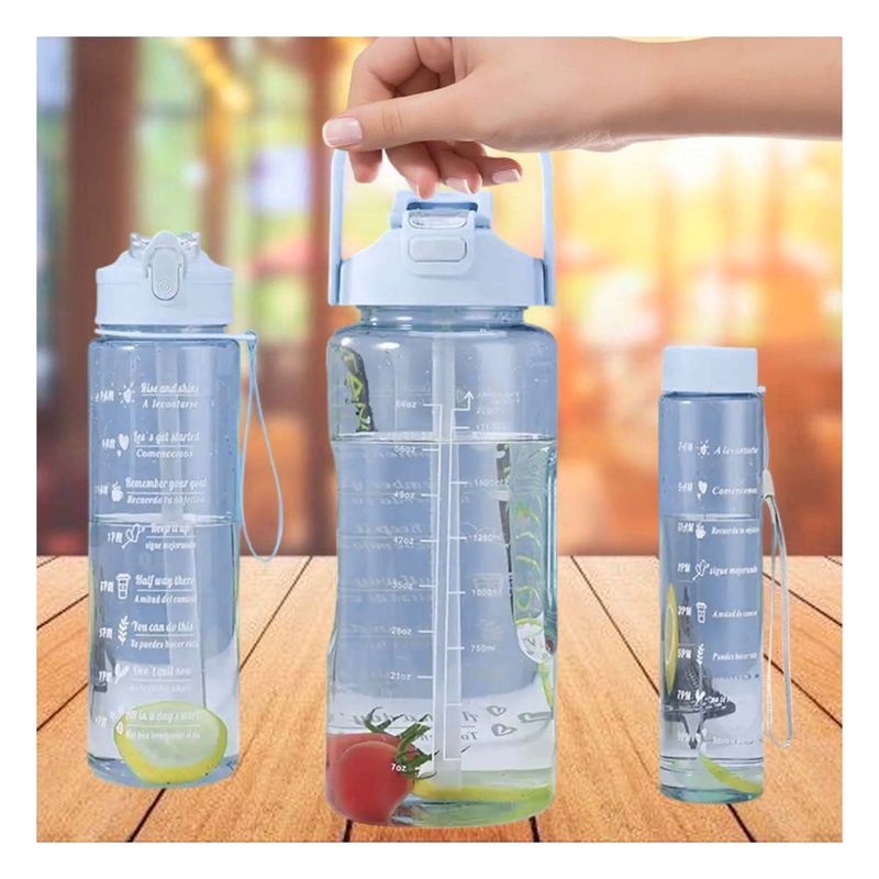 GENERICO - Pack2 Tomatodo Pack de Tres Practico para el Gimnasio Azul