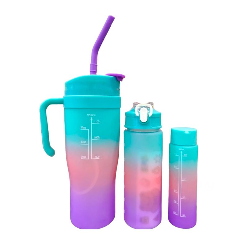 GENERICO - Tomatodo Trio 1200 ml 800 ml 300 ml Sticker 2D en Celeste