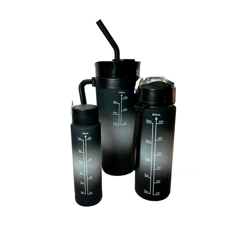 GENERICO - Tomatodo Trio 1200 ml 800 ml 300 ml Sticker 2D en Negro