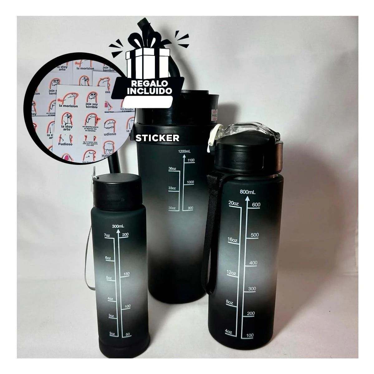 GENERICO - Tomatodo de Diferentes Tamaños Negro Y+Regalo Stickers