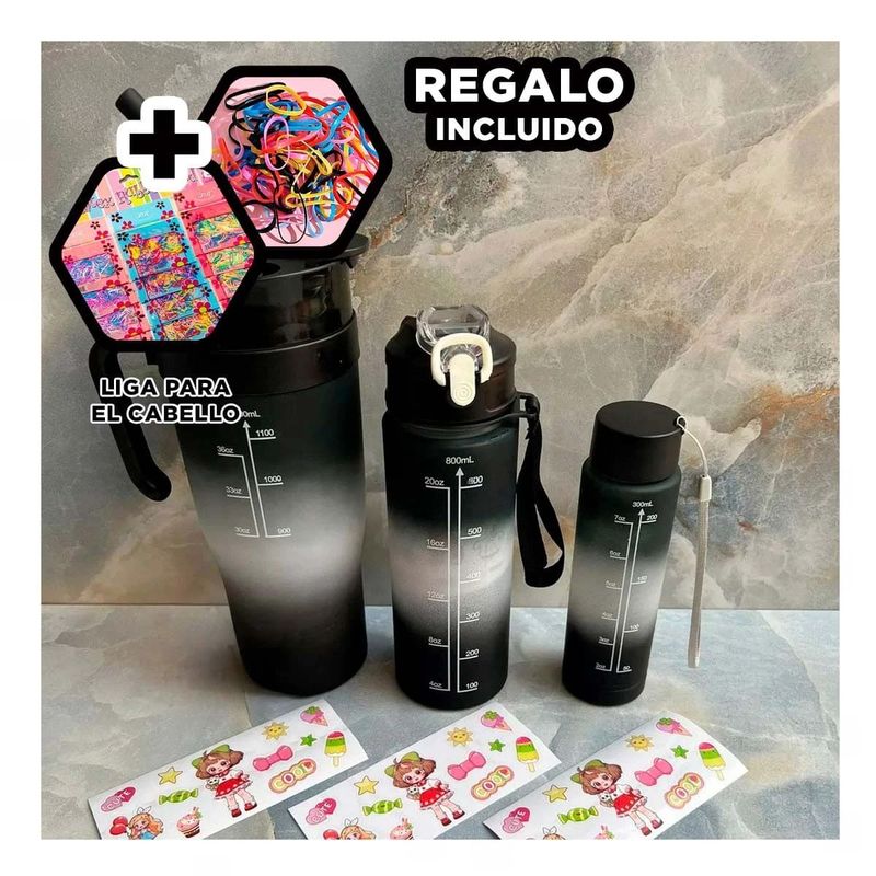 GENERICO - Pack6 Tomatodo Set 3 con Figuritas en Negr Y+Ligas de Regalo