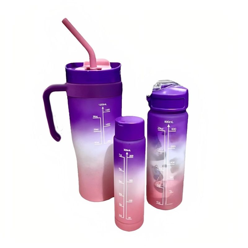 GENERICO - Pack2 Tomatodo Trio 1200 ml 800 ml 300 ml en Morado