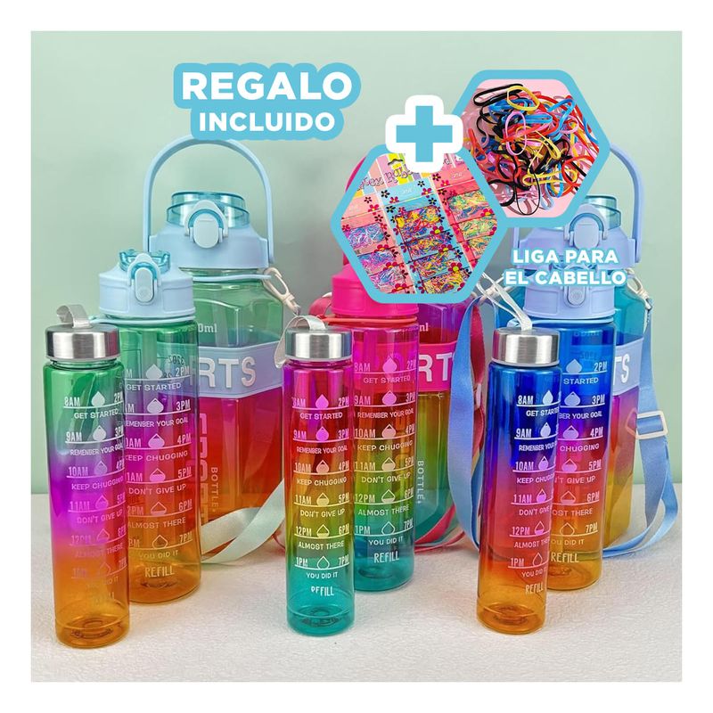 GENERICO - Pomo para Deportistas Set de 3 Celeste Y+Ligas de Regalo