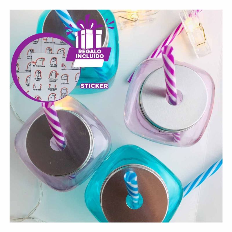 GENERICO - Pack6 Botella para Colegio Morado Y+Regalo Stickers