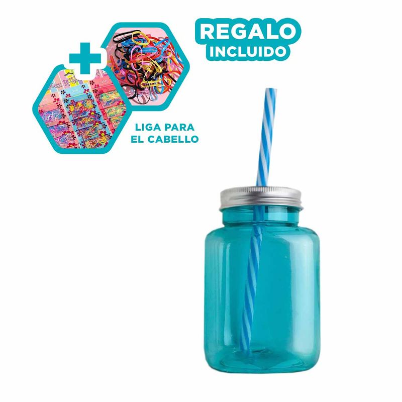 GENERICO - Botella de Agua para Gimnasio Azul Y+Ligas de Regalo