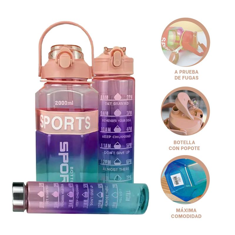 GENERICO - Pack4 Pomo Deportivo Pack 3 en Rosado Y+Papel de Regalo