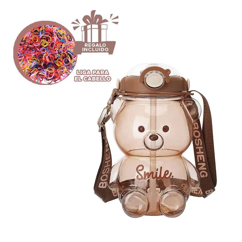 GENERICO - Pack12 Botella para Niños en Marron Y+Ligas de Regalo