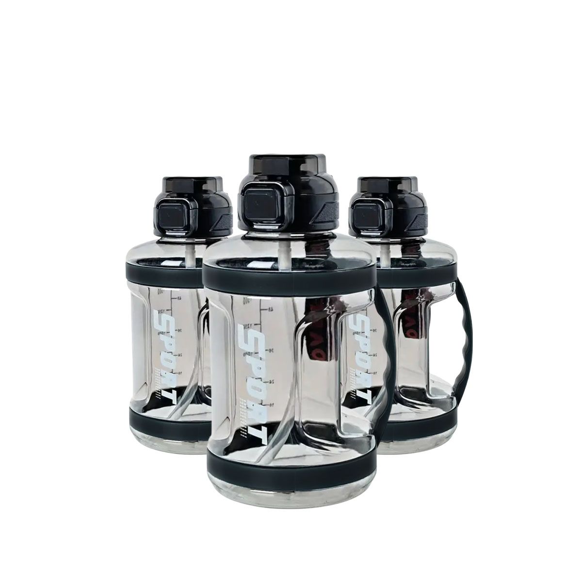 GENERICO - Pack2 Tomatodo de Liquidos con Tapa con Seguro Negro