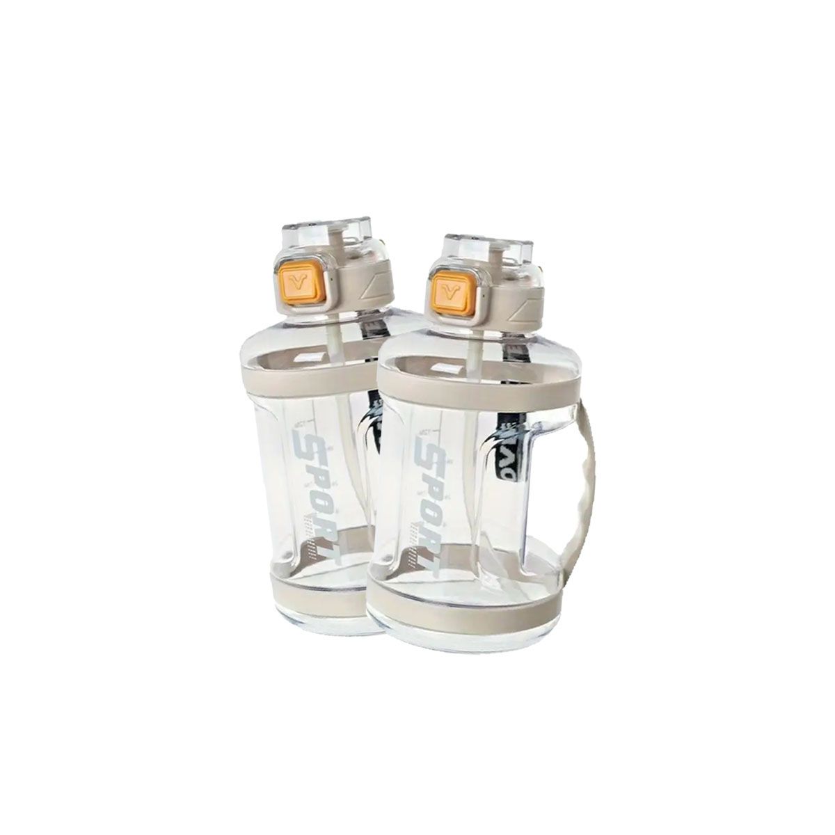 GENERICO - Pack2 Tomatodo de Liquidos con Tapa con Seguro Blanco