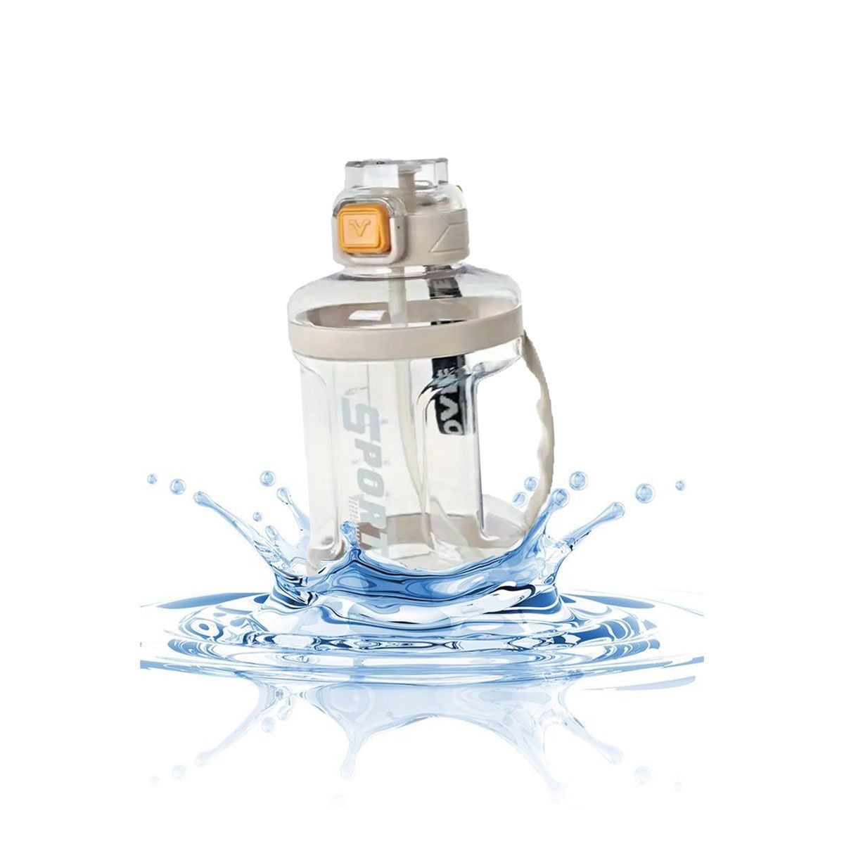 GENERICO - Pack2 Tomatodo de Liquidos con Tapa con Seguro Blanco