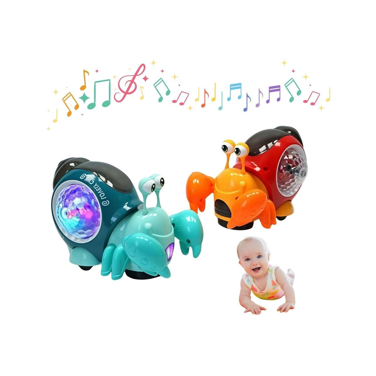 GENERICO - Dúo Cangrejos Musicales Interactivos con Luces LED