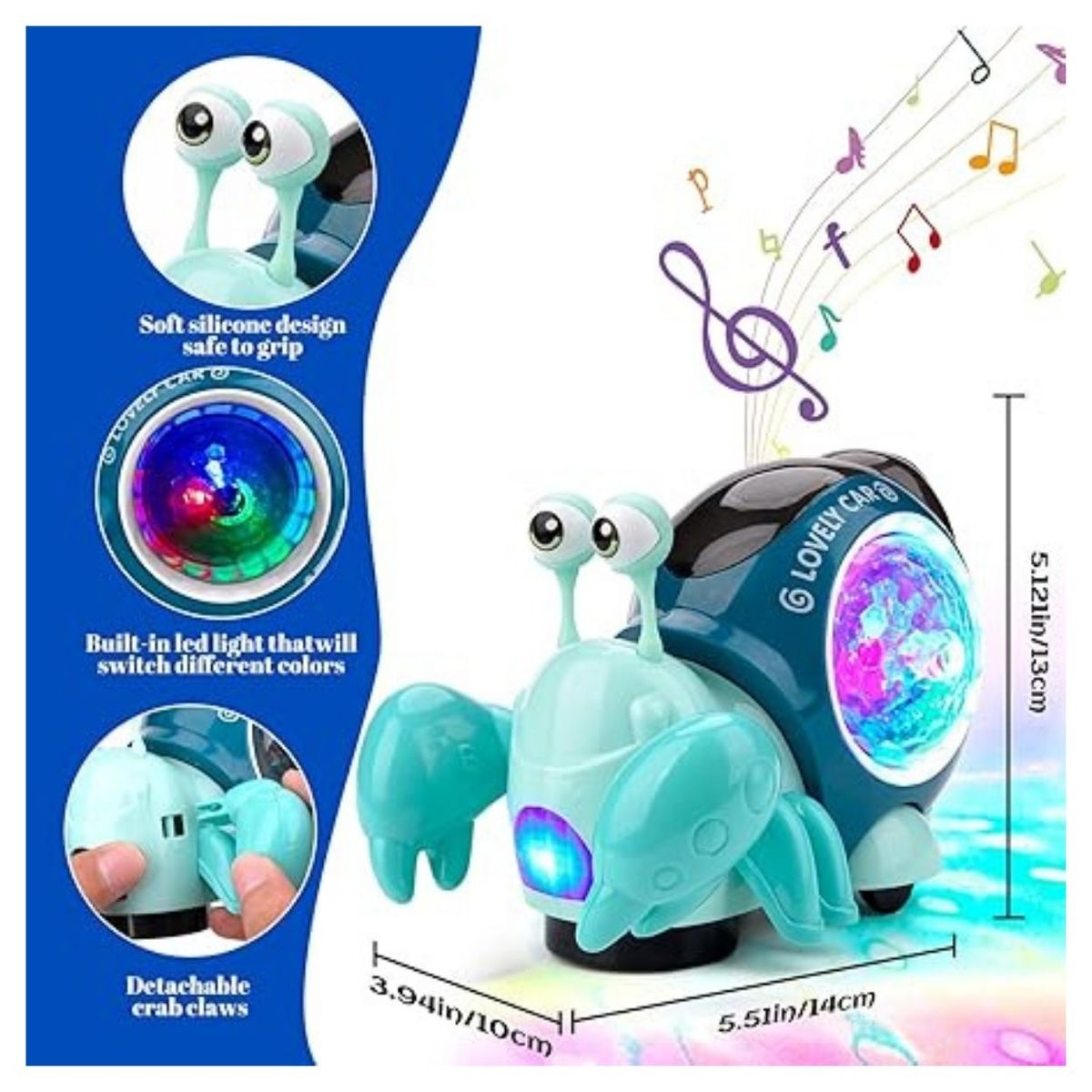 GENERICO - Dúo Cangrejos Musicales Interactivos con Luces LED