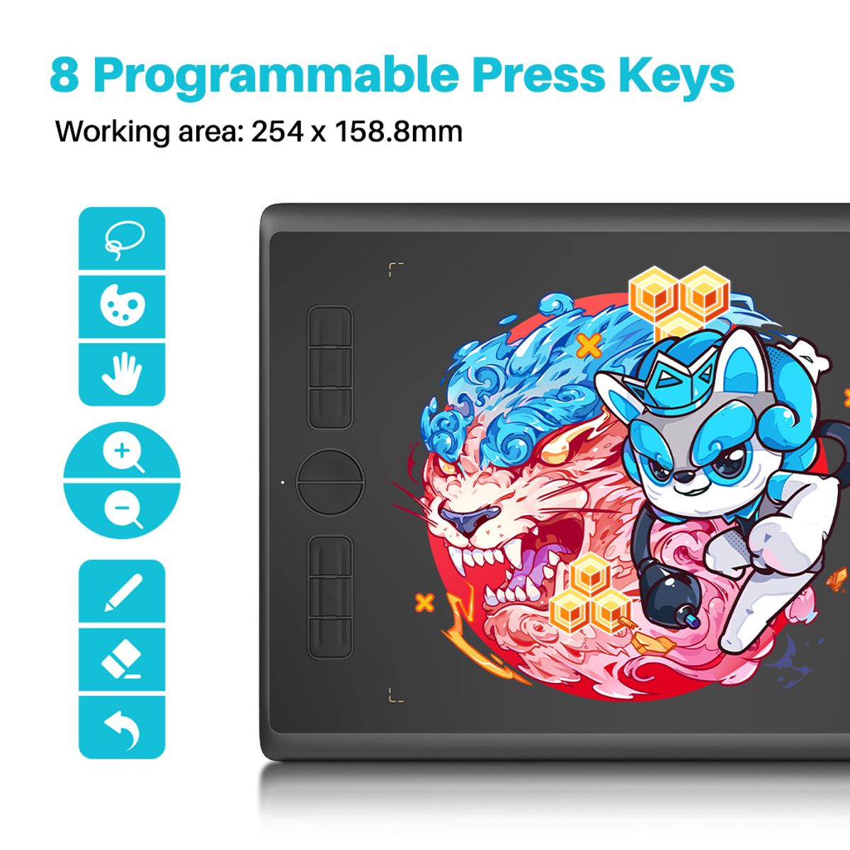 HUION - HUION Inspiroy H610X Tableta Gráfica10x625 pulgadas