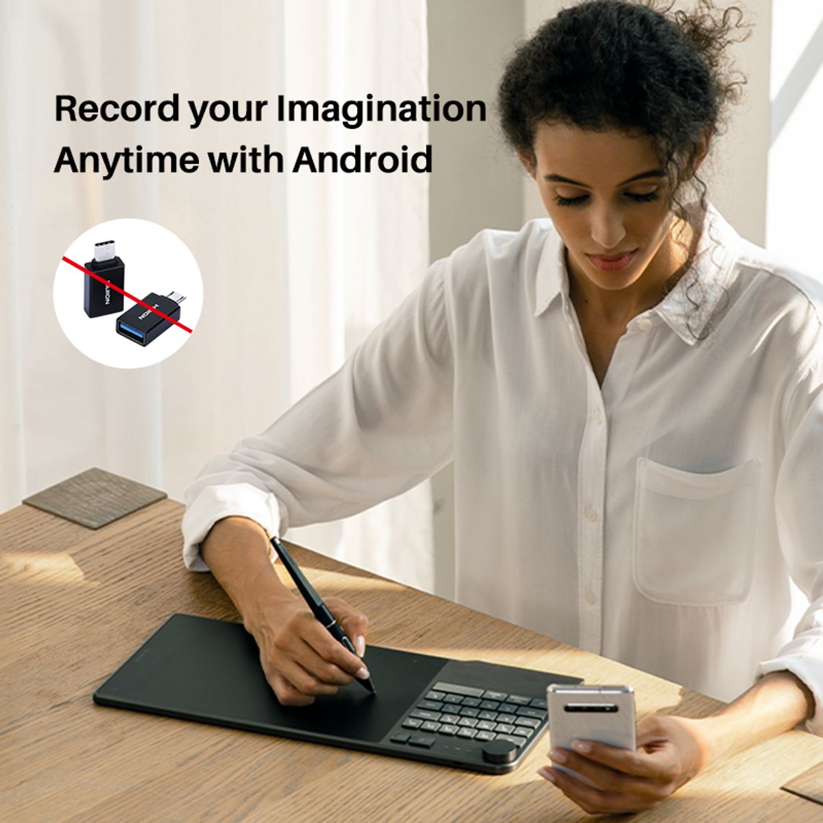 HUION - Teclado Shortcut Huion KD200  20 Teclas Programables para Diseñadores