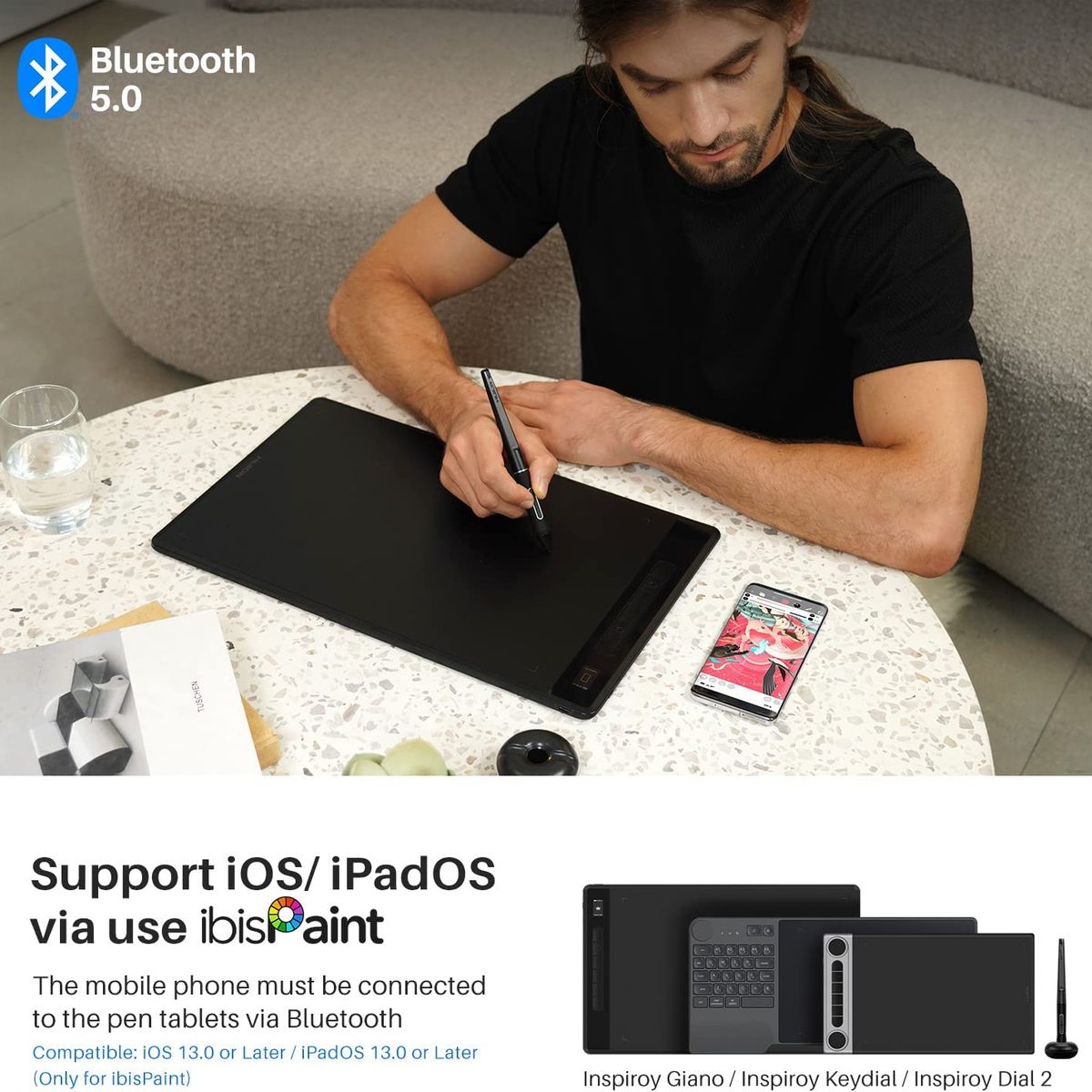 HUION - Tableta Gráfica  Huion Inspiroy Giano G930L con Bluetooth 5
