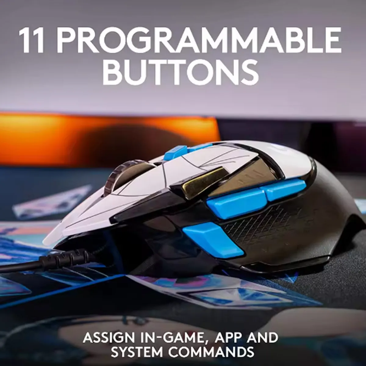 LOGITECH - Mouse Gamer Logitech G502 Hero Gaming 16KDPI 11 Botones Y Mousepad