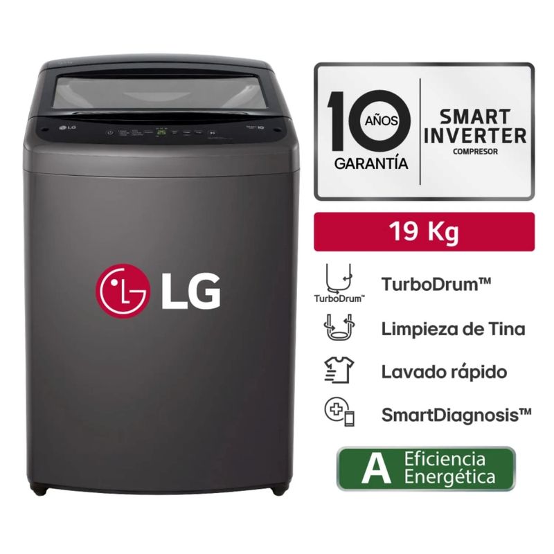 LG - Lavadora Automática LG WT19BVTB 19 kg Negro Claro
