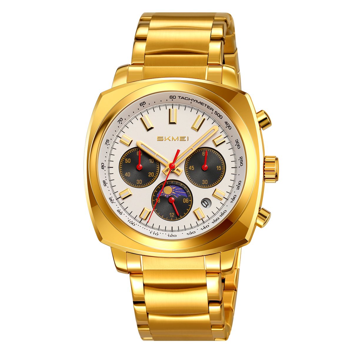 SKMEI - Reloj Skmei 9360 Plateado Correa Acero Digital Analogo