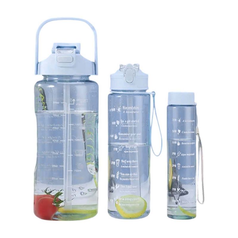 GENERICO - Tomatodo Pack de Tres Practico para el Gimnasio Azul