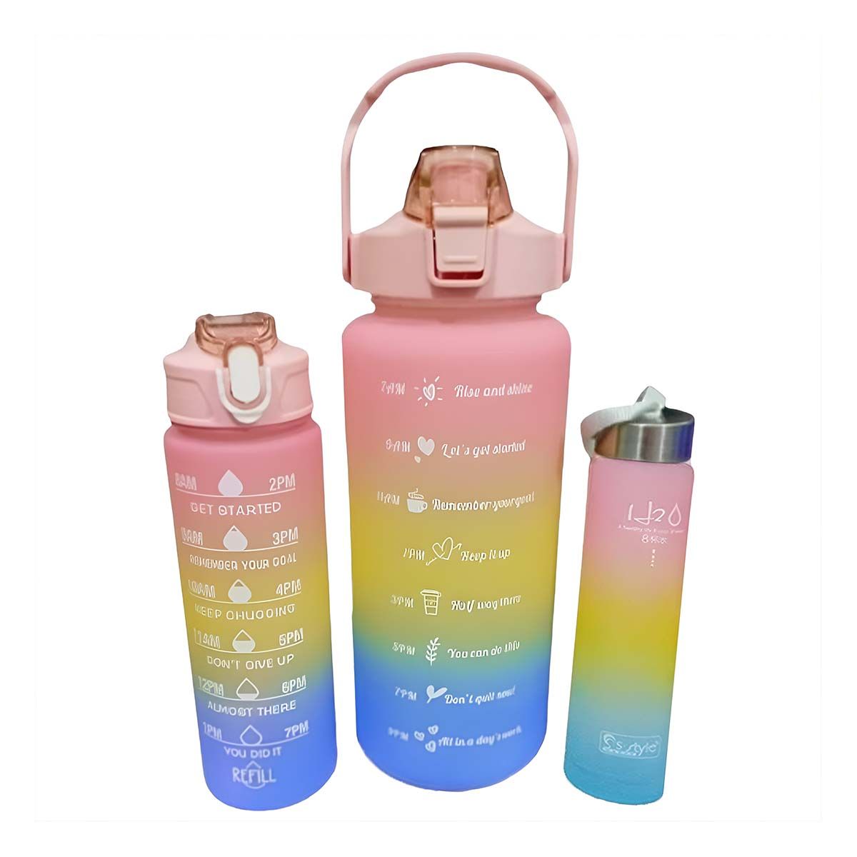 GENERICO - Tomatodo Trio de Alta Capacidad 2L 1L y 300ml Rosado