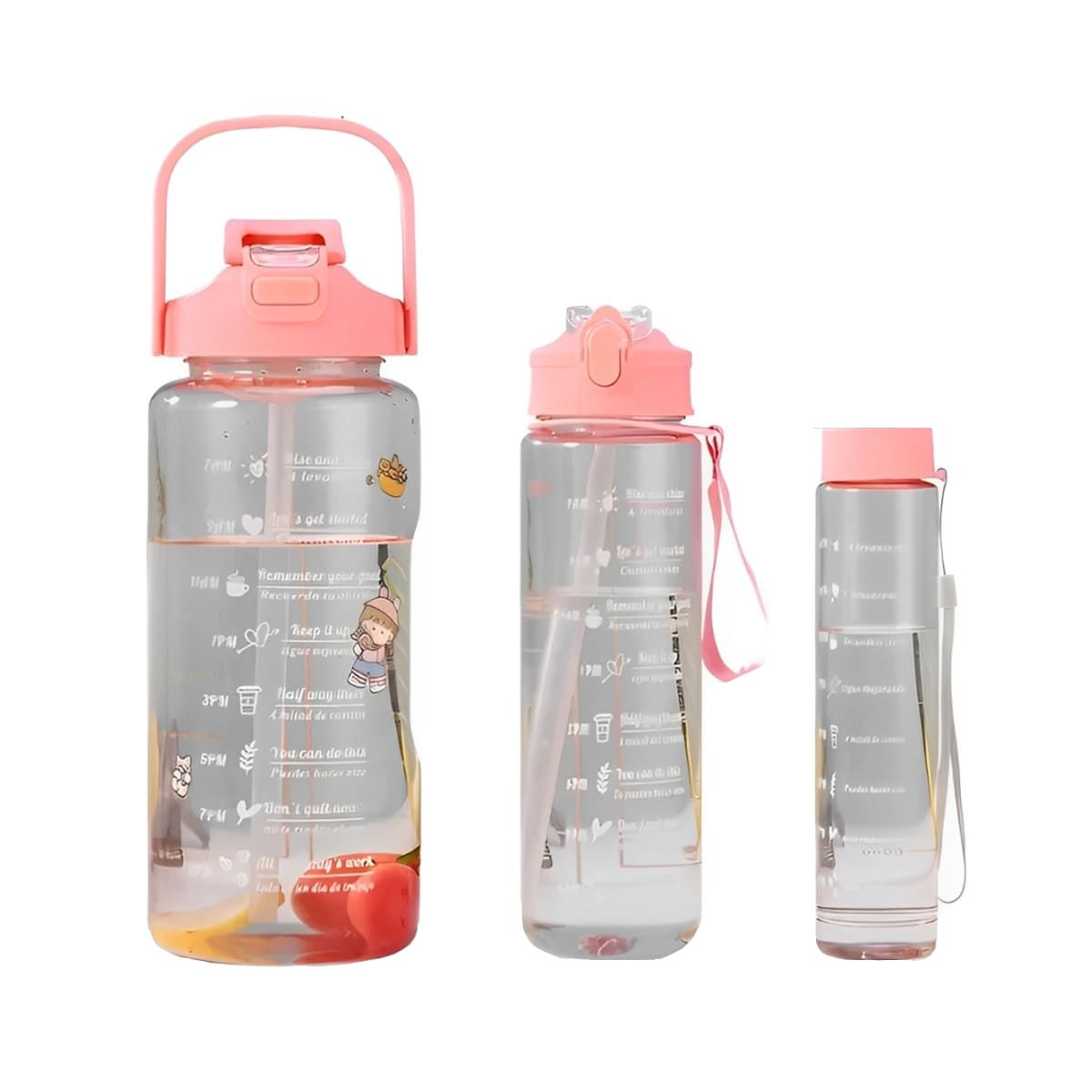 GENERICO - Tomatodo Pack de Tres Practico para el Gimnasio Rosado