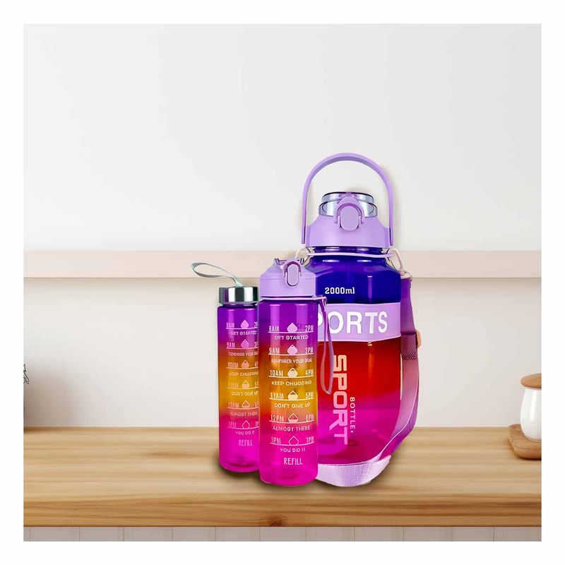 GENERICO - Pack12 Botella de 3u con Diseño Ergonomico Lila