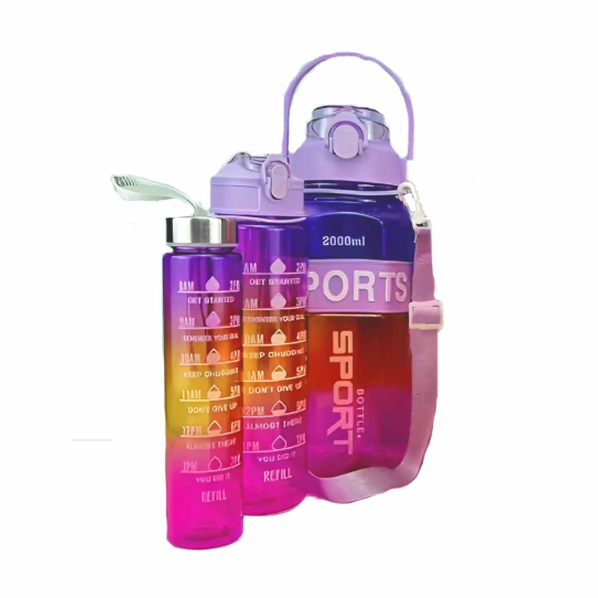 GENERICO - Pack12 Botella de 3u con Diseño Ergonomico Lila